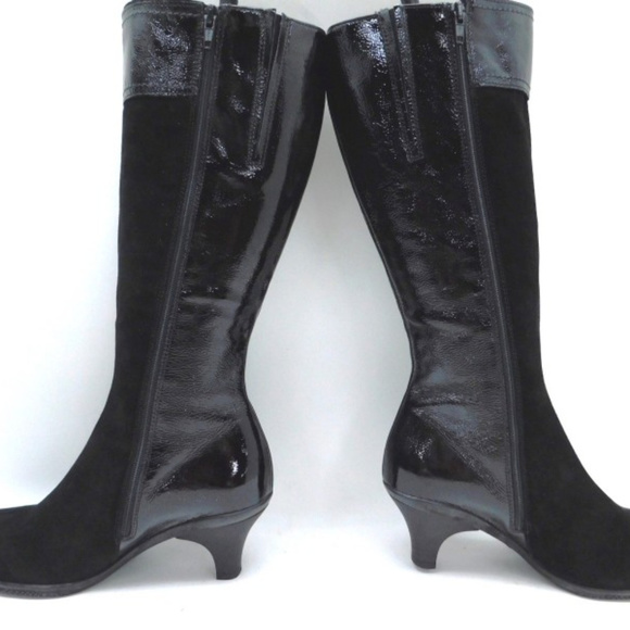 black dress boots low heel